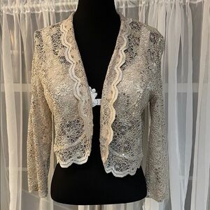 Dress Barn Metallic Lace Jacket